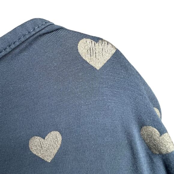 Kyte Baby Blanket Cover Blue Steel Hearts Bamboo Rayon Butter Soft Breathable - Picture 4 of 11